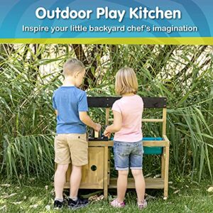 TP Toys Muddy Maker Mud Kitchen - Outdoor Kitchen Playset for Kids Brown