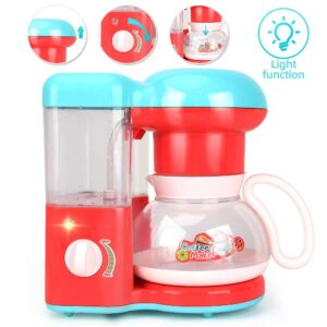 Kids Assorted Kitchen Appliance Toys, Pretend Kitchen Toy Set Includes Coffee Maker ,Blender and Toaster ,Cutting Play Food and Kitchen Utensils Accessories,Learning Gift for Toddlers Baby Girls Boys