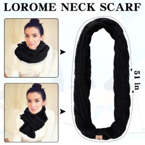 Winter Beanie Hat Scarf Gloves, Warm Fleece Knit Winter Hats Touch Screen Gloves Neck Scarf Set Winter Gifts for Unisex Adult Black