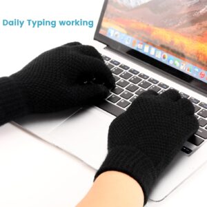 Winter Touchscreen Gloves for Men - Thermal Soft Knit Gloves for Running, Driving and Hiking