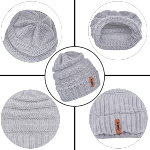 Aneco Winter Warm Knitted Sets Buffalo Plaid Scarf Beanie Hat Touch Screen Gloves and Winter Ear Warmer Set for Men or Women