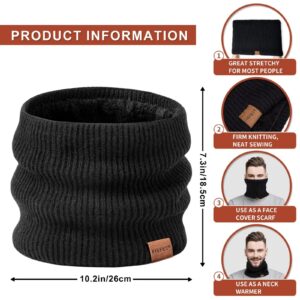 Winter Beanie Hat Gloves Set for Men Women, Hats for Men Touchscreen Gloves for Cold Weather, Fashion 3 in 1 Winter Warm Set(Black)