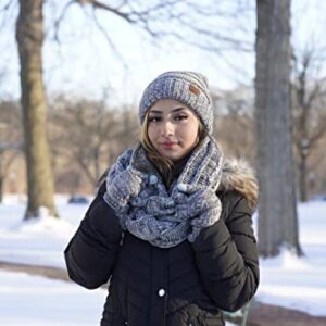 Funky Junque Oversized Beanie, Glove, & Scarf Bundle: Ivory