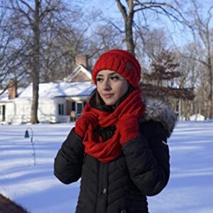 Funky Junque Oversized Beanie, Glove, & Scarf Bundle: Ivory