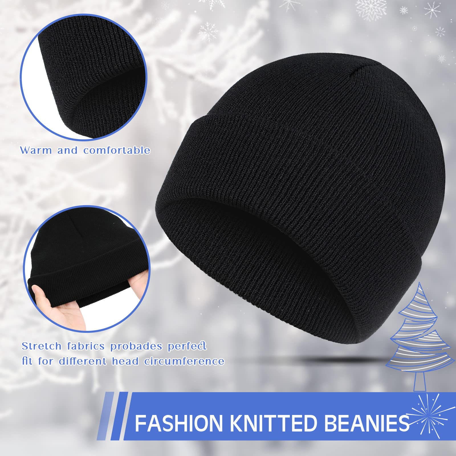 48 Pcs Winter Beanies and Gloves Bulk Unisex Hat and Gloves for Homeless Men Women Warm Winter Gift with 24 Greeting Cards