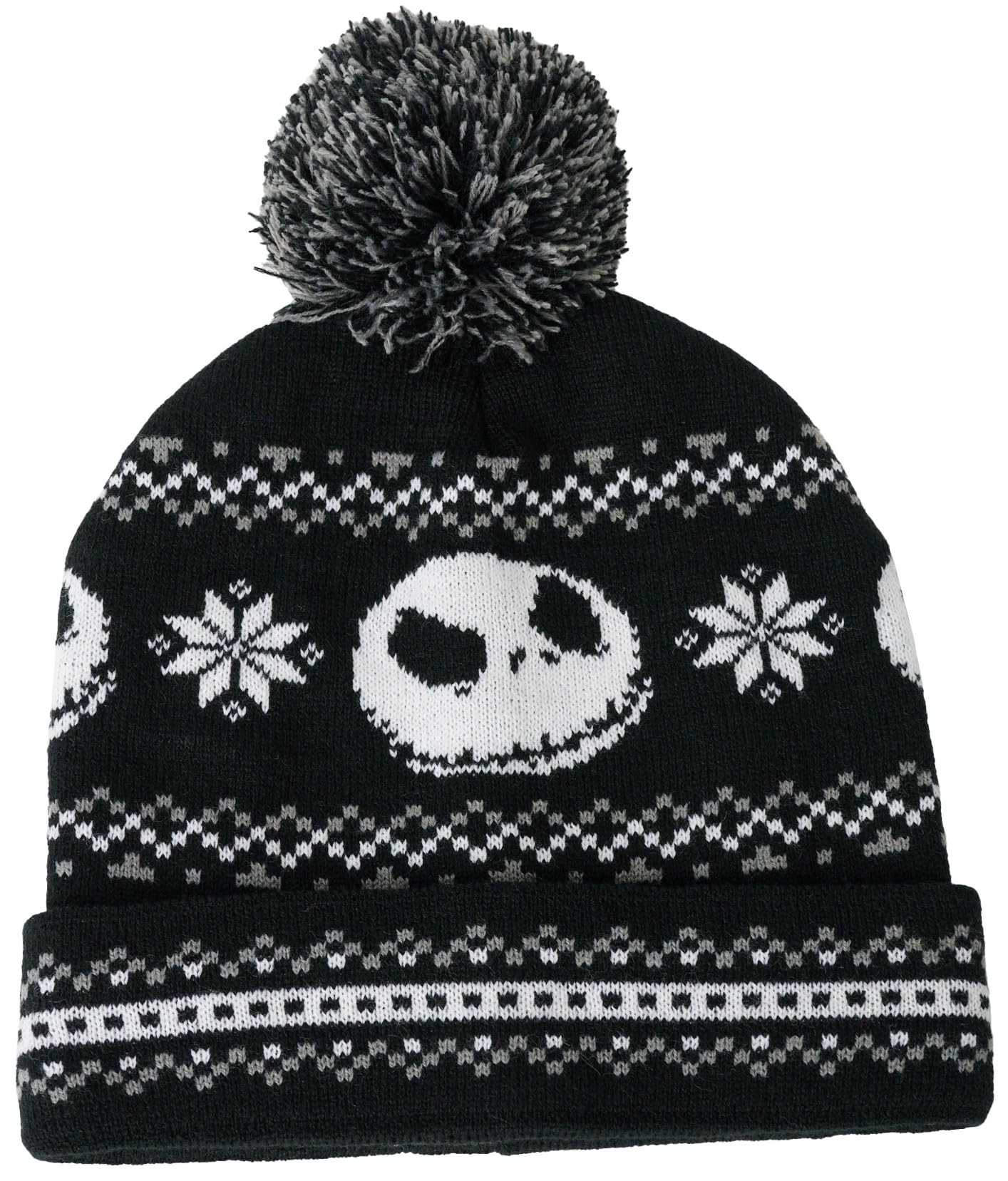 Disney Jack Skellington Womens Knit Beanie Hat and Texting Glove Set (Black)