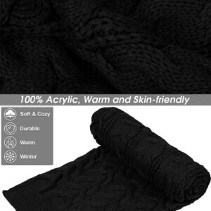 URATOT 4 Pack Winter Knitted Set Thick Knitted Beanie Hat Scarf Gloves Ear Warmer for Men or Women