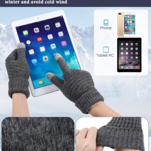 Liitrsh 12 Pcs Winter Beanie Hat Scarf Touchscreen Gloves Set Skull Cap Knit Fleece Neck Warmer Touch Screen Mittens for Women Men (Classic Colors)