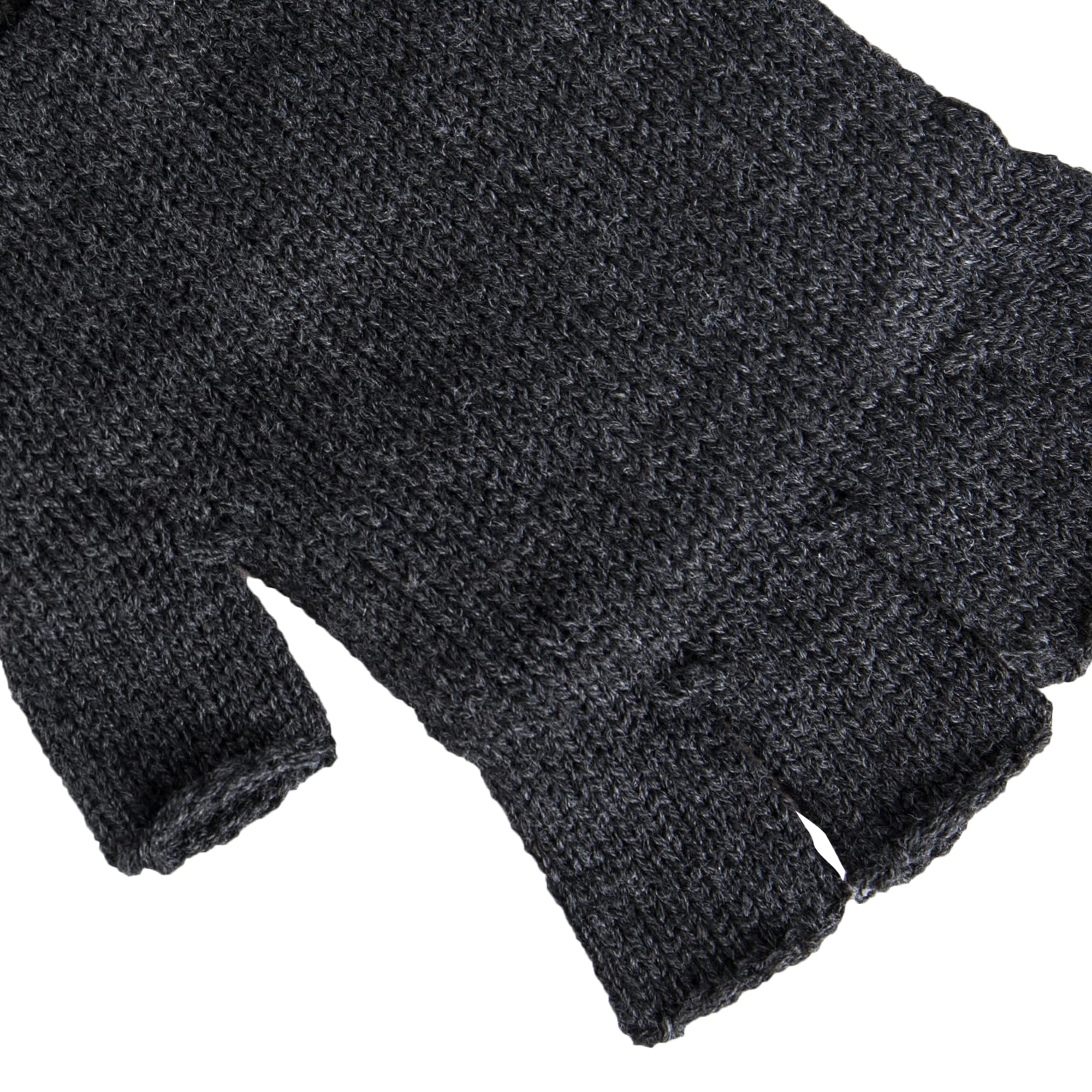 Levi's Men's Reversible Beanie with Fingerless Gloves Set, Charcoal/Black, One Size