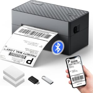 PEDOOLO Label Printer, Bluetooth Shipping Label Printer, 4x6 Thermal Printer for Shipping Packages, Compatible with Android. iPhone.Windows, Mac, Chromebook, Amazon, eBay, UPS.USPS, FedEx, Shopify