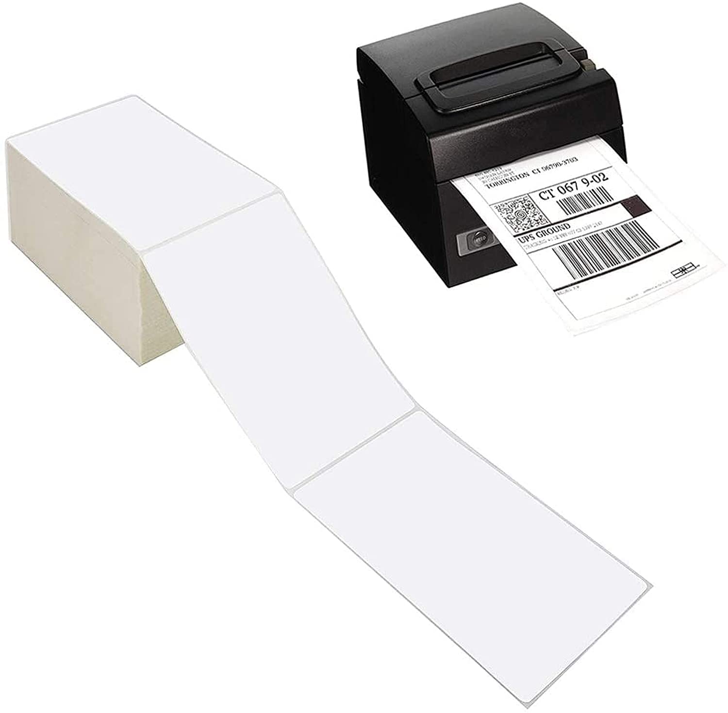 4x6 Thermal Labels, ANWALE Shipping Label, Direct Thermal Printer Label (500 Fan-Fold Labels), Commercial Grade Compatible with Rollo Label Printer, MUNBYN, iDRPT, Polono, Zebra Thermal Label Printer