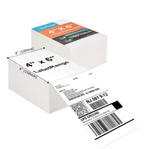 LabelRange 4''X6'' Direct Thermal Shipping Labels (1000 4x6 Fan-fold Labels) - Permanent Adhesive Postage Labels - Commercial Grade - LabelRange/Rollo/Munbyn Compatible