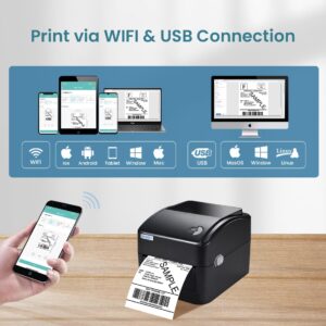 vretti Wi-Fi Thermal Label Printer, Wireless Shipping Label Printer for Small Business & Package, 4x6 Label Printer Compatible with Etsy, Ebay, Amazon, Shopify, USPS and More