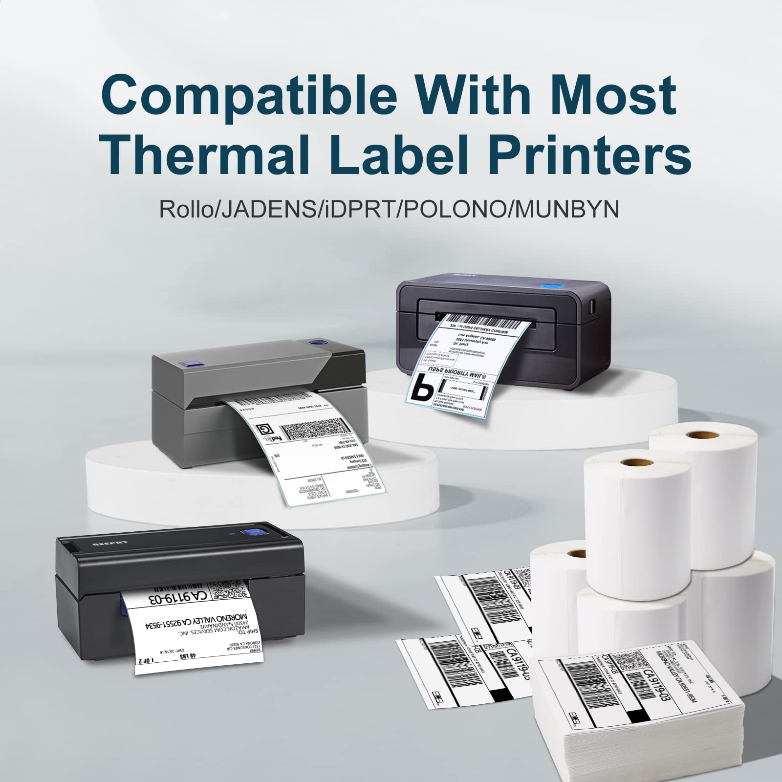 BEEPRT Direct Thermal Shipping Labels (Pack of 350 4x6 Roll Labels) Compatible with MUNBYN,JADNES, Rollo, Phomemo, IDPRT Label Printer, Commercial Grade