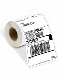 ieager thermal label, 4" x 6" white direct thermal shipping labels, 220 labels/roll