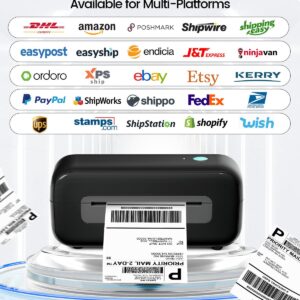 LabelCreate Shipping Label Printer, 4x6 Thermal Label Printer, Thermal Printer for Shipping Labels, USB Label Printer Compatible with Amazon Shopify Etsy Ebay FedEx USPS UPS (Black)