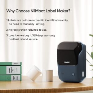 NIIMBOT B1 2 Inch Thermal Label Maker with 1 Roll Free Tape Auto Identification for Home Office Organization Commercial Use Business Price Gun Label Printer Shipping Label Tag Writer