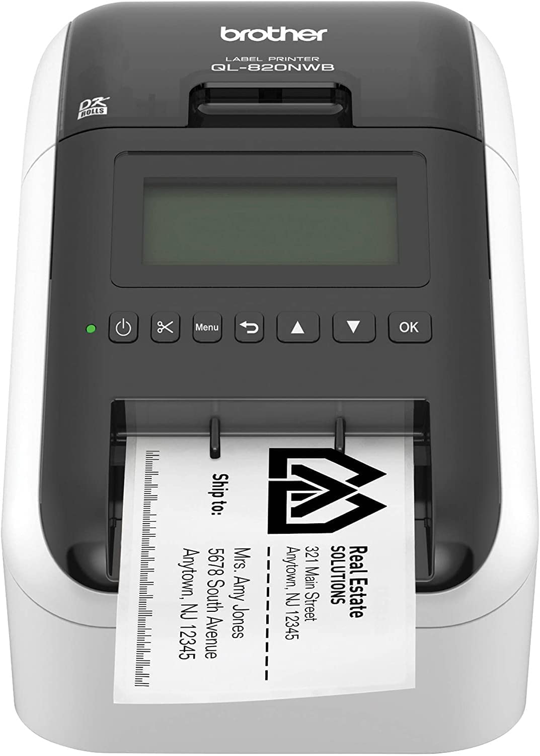 Brother QL-820NWB Professional Ultra Flexible Label Printer - WiFi, Ethernet and Bluetooth - 110 Labels Per Minute, 300 x 600 dpi, Auto Cutter, Includes 1 Roll of 400 Address Labels, Tilsiy