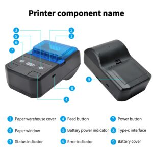 Irfora Portable 58mm Thermal Label Maker Wireless BT Mini Label Printer Barcode Printer with Rechargeable Battery Compatible with Android iOS Windows for Retail Clothing Jewelry Price Warehouse Label