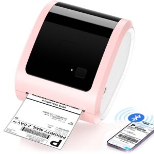 Bluetooth Shipping Label Printer for Small Business & Home Use, Thermal Printer Supports 4x6 Inch Thermal Labels, Compatible with Phones & Laptops. Label Printer for USPS Esty eBay Shopify UPS Amazon