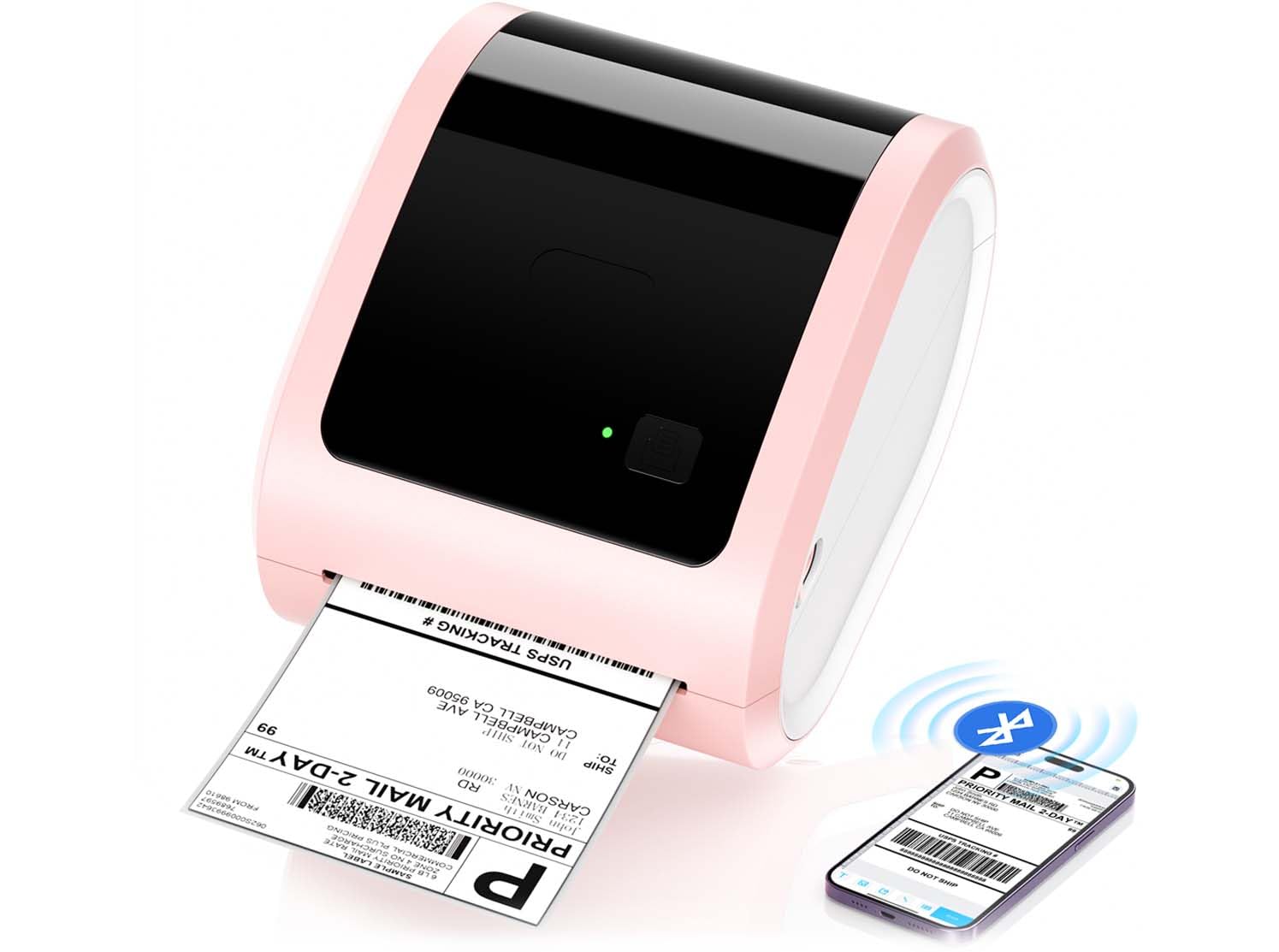 Bluetooth Shipping Label Printer for Small Business & Home Use, Thermal Printer Supports 4x6 Inch Thermal Labels, Compatible with Phones & Laptops. Label Printer for USPS Esty eBay Shopify UPS Amazon