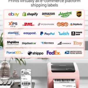 Bluetooth Shipping Label Printer for Small Business & Home Use, Thermal Printer Supports 4x6 Inch Thermal Labels, Compatible with Phones & Laptops. Label Printer for USPS Esty eBay Shopify UPS Amazon