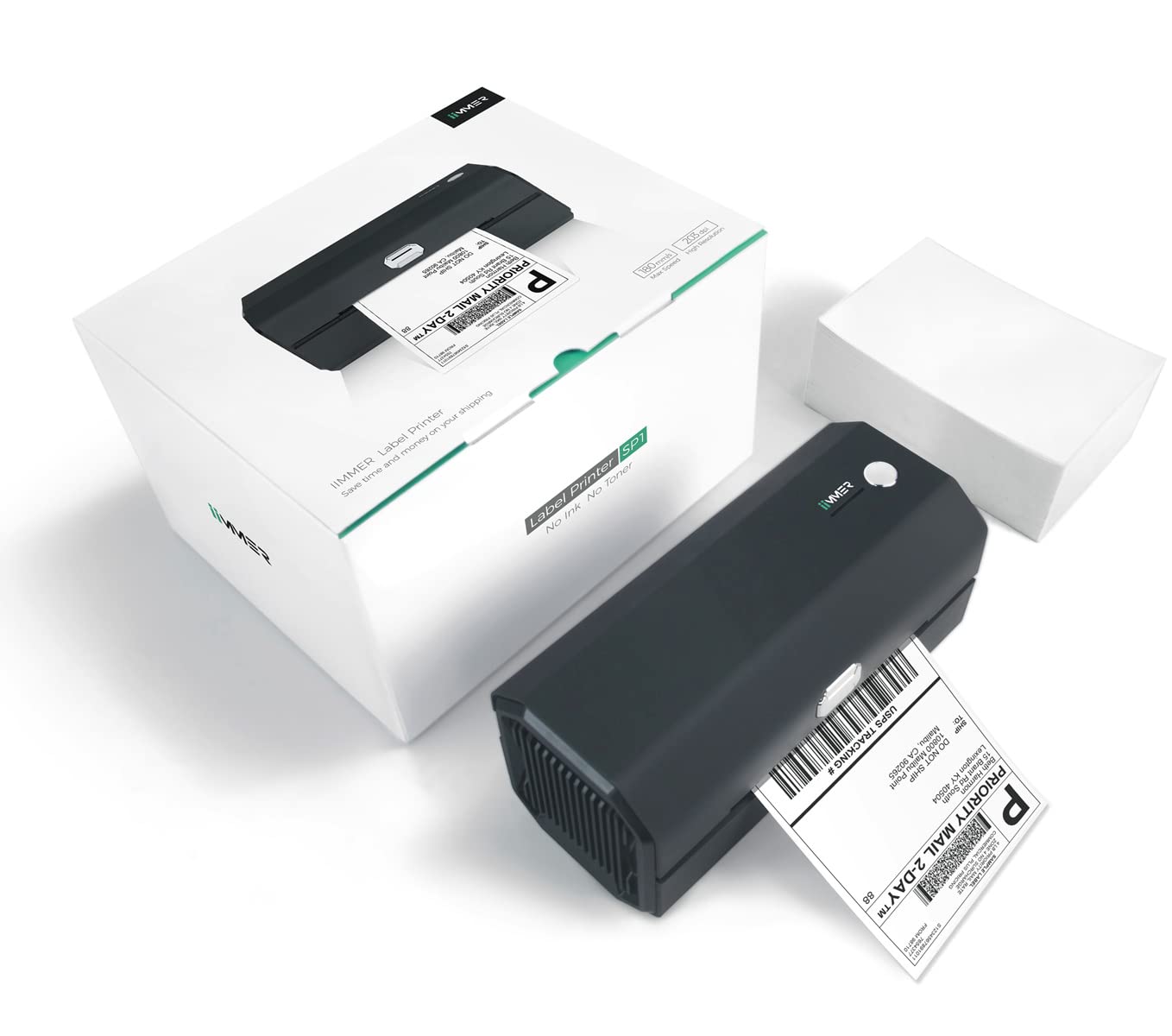 IIMMER Professional Label Printer - Commercial Grade Label Maker with High-Speed Direct Thermal Printing for Shipping, Barcode, Address, Labeling, Mailing, Compatible with Windows and Mac