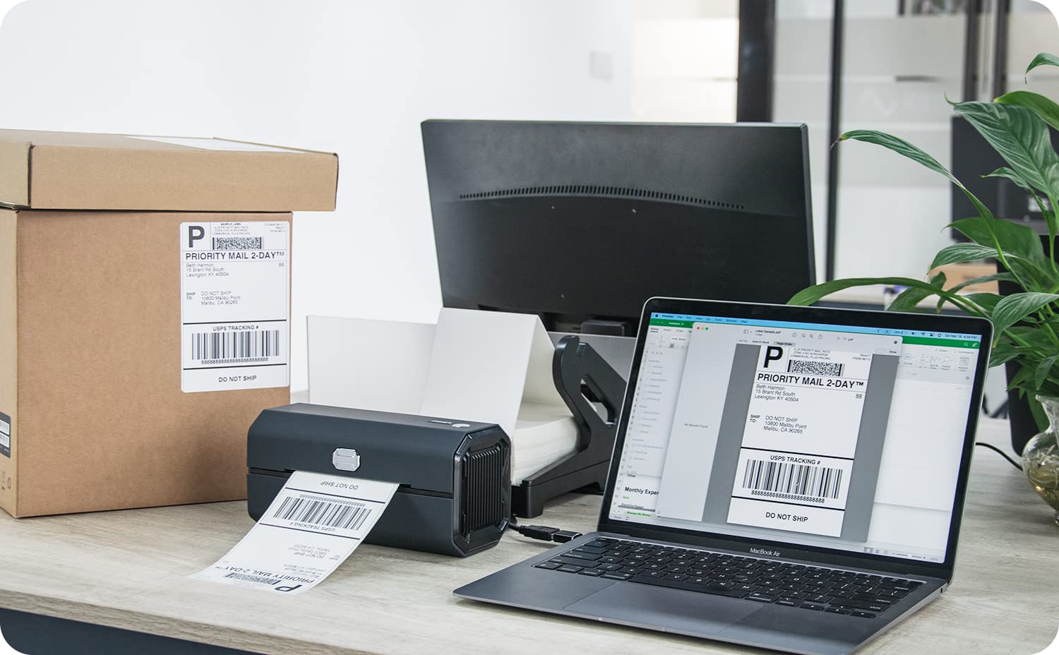 IIMMER Professional Label Printer - Commercial Grade Label Maker with High-Speed Direct Thermal Printing for Shipping, Barcode, Address, Labeling, Mailing, Compatible with Windows and Mac