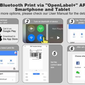 Moelectro Bluetooth Thermal Shipping Label Printer, 2023 New Upgraded 4x6 Wireless Printer, Compatible with Android & iPhone and Windows, Mac OS, Widely Used for Ebay, Shopify, Etsy, USPS