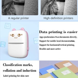 Heaunzy Label Maker Machine with Tape,Mini inkless Photo Printer,Sticker Printer,Multi-Function Match with 5 Rolls of Common Paper,Thermal Bluetooth Label Printer for Small Business,Portable Printer.