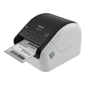Brother QL-1100 Wide Format Wired Thermal Label Printer, Black - USB Connectivity, 4" Wide, 300 dpi, 69 Labels Per Minute Professional Monochrome Postage Barcode, Includes 1 Roll of 400 Address Labels
