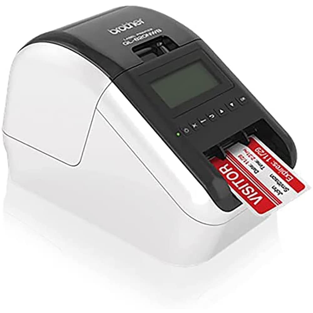 Brother QL-820NWB Professional Label Printer, White - WiFi, Ethernet and Bluetooth Connectivity - Ultra Flexible, 110 Labels Per Minute, 300 x 600 dpi, Auto Cut, Includes 1 Roll of 400 Address Labels