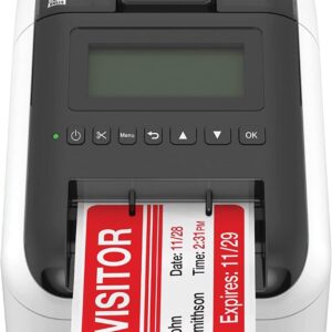 Brother QL-820NWB Professional Label Printer, White - WiFi, Ethernet and Bluetooth Connectivity - Ultra Flexible, 110 Labels Per Minute, 300 x 600 dpi, Auto Cut, Includes 1 Roll of 400 Address Labels