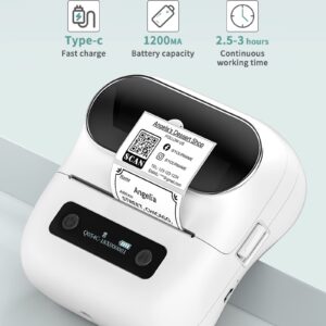 Itari Label Maker Thermal Label Printer, M220 Bluetooth Wireless Inkless Portable Printer for Barcode, Address, Labeling, Mailing, Small Business, Support Phones and PC, with 1 Roll 40×30mm Label