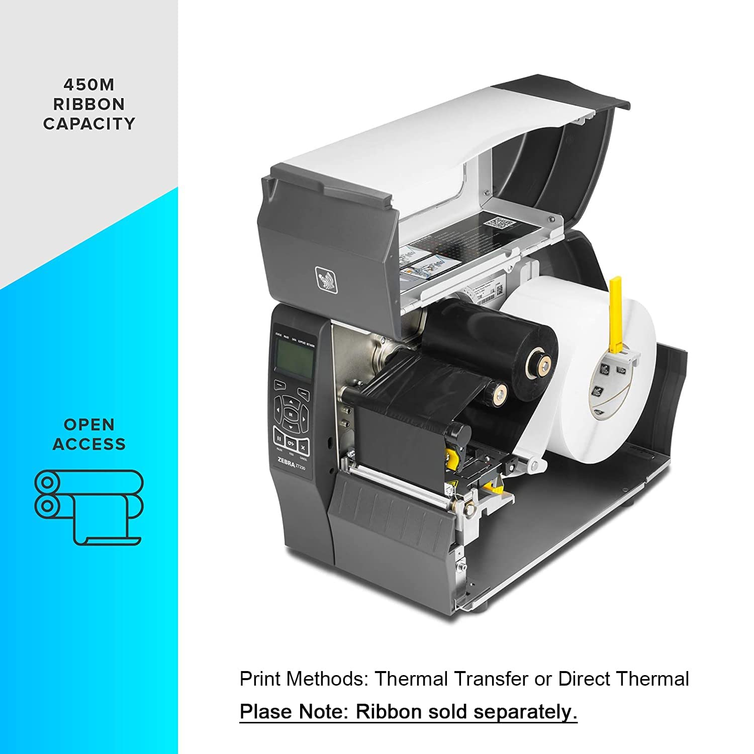 ZEBRA ZT230 Thermal Transfer and Direct Thermal Industrial Label Printer - Ethernet, Serial, USB Connectivity - 4" Print Width, 203 DPI, 6 IPS, Monochrome Barcode - ZT23042-T, JTTANDS