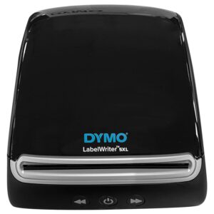 dymo labelwriter 5xl direct thermal label printer with usb and ethernet connectivity, black - monochrome, 62 labels per minute, 300 dpi, 4 x 6 - includes 1 rolls of 500 labels