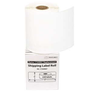 houselabels compatible dymo 1744907 shipping labels (4" x 6"), strong permanent adhesive, compatible with dymo lw 4xl, rollo & zebra desktop printers, 20 rolls /4400 labels