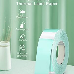 POLONO Thermal Label Maker Tape Replacement Compatible with D30, P10 E1, L1, Q1 Label Printer, Not for POLONO P31S, 15mmx40mm/0.5x1.57inch, 180 Labels/Roll, P10 Thermal Printing Label Paper (Green）