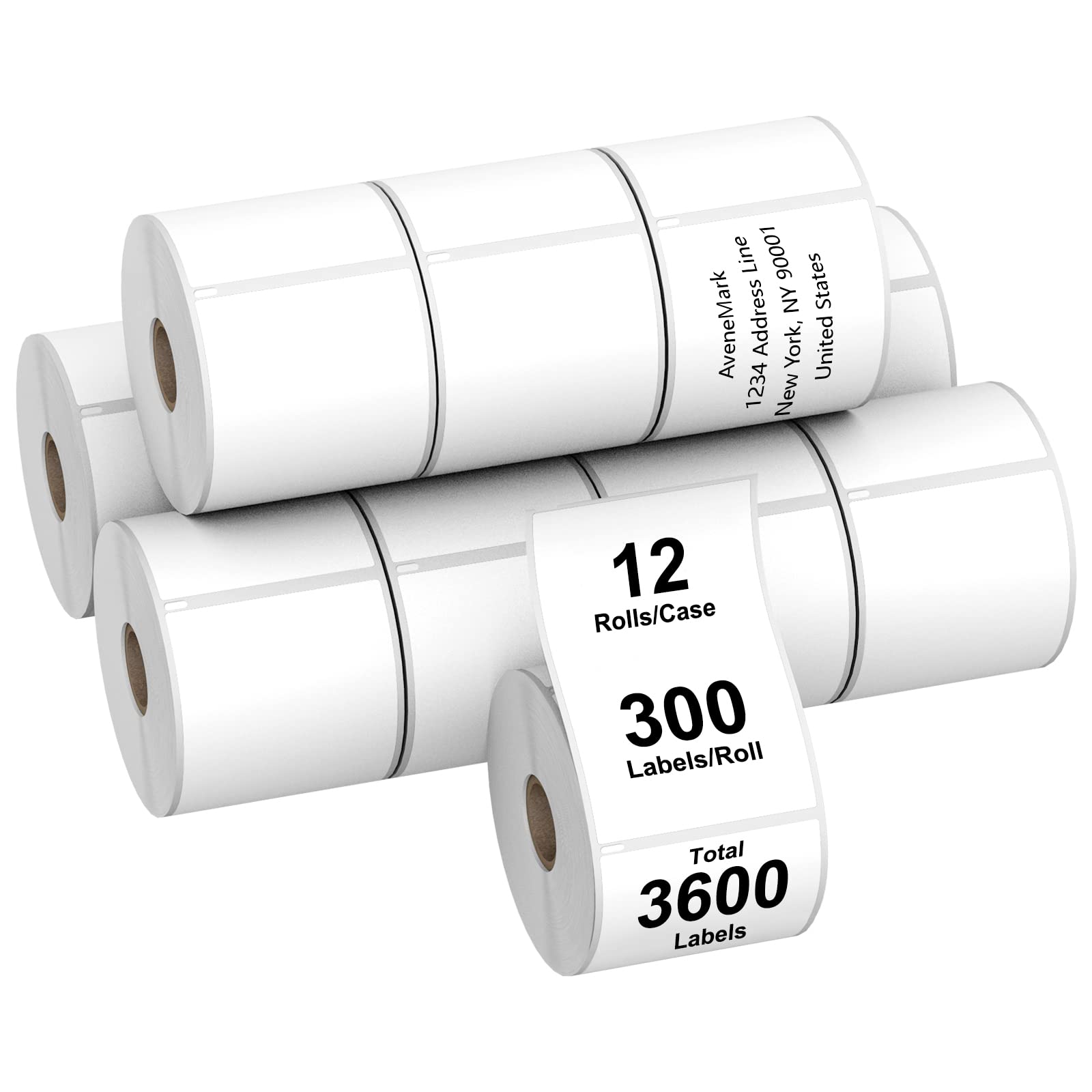 AveneMark 12 Rolls Compatible DYMO 30256 (2-5/16" x 4") Direct Thermal Labels Shipping Labels Compatible with Rollo, DYMO 4XL & Zebra Desktop Printers - 3600 Labels