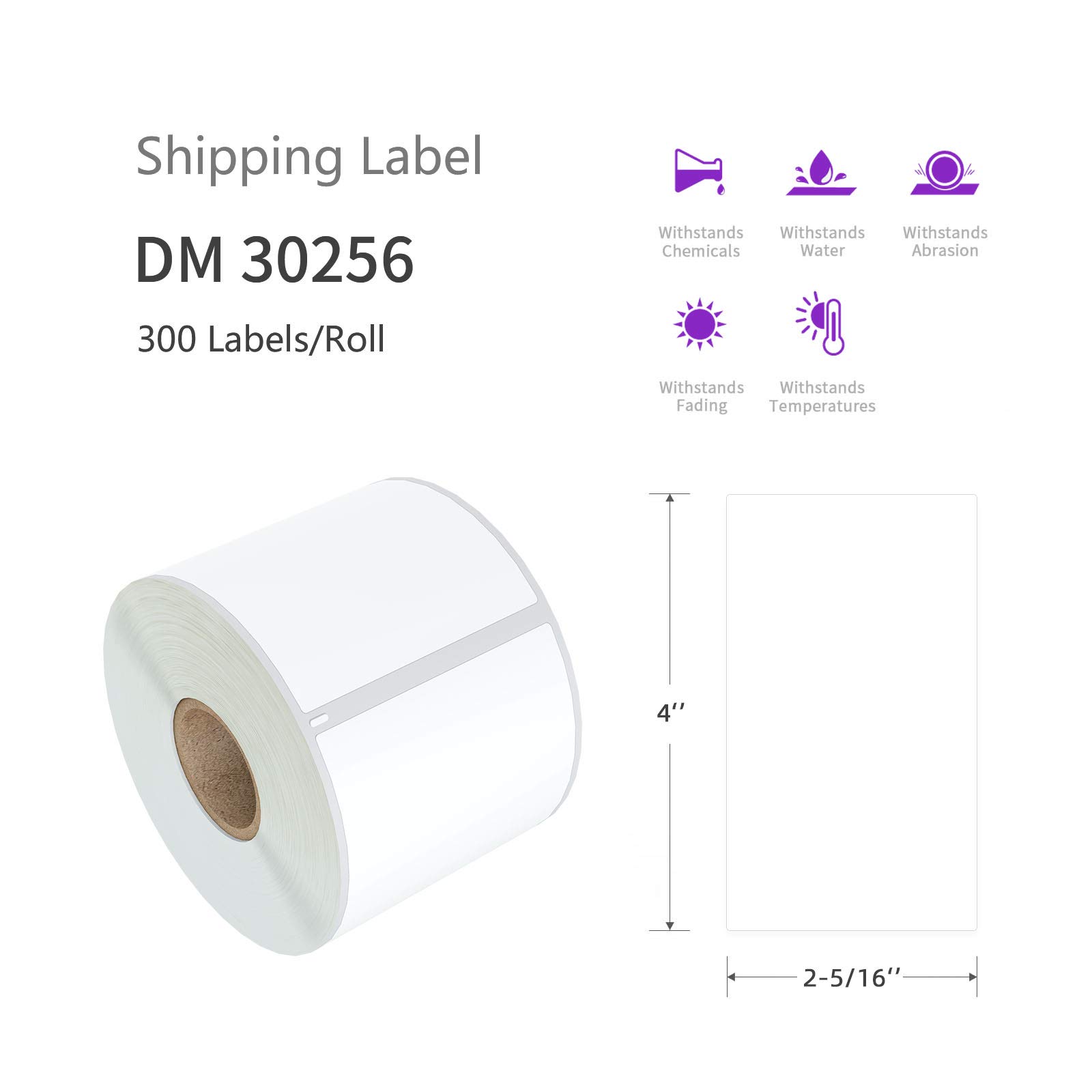 AveneMark 12 Rolls Compatible DYMO 30256 (2-5/16" x 4") Direct Thermal Labels Shipping Labels Compatible with Rollo, DYMO 4XL & Zebra Desktop Printers - 3600 Labels
