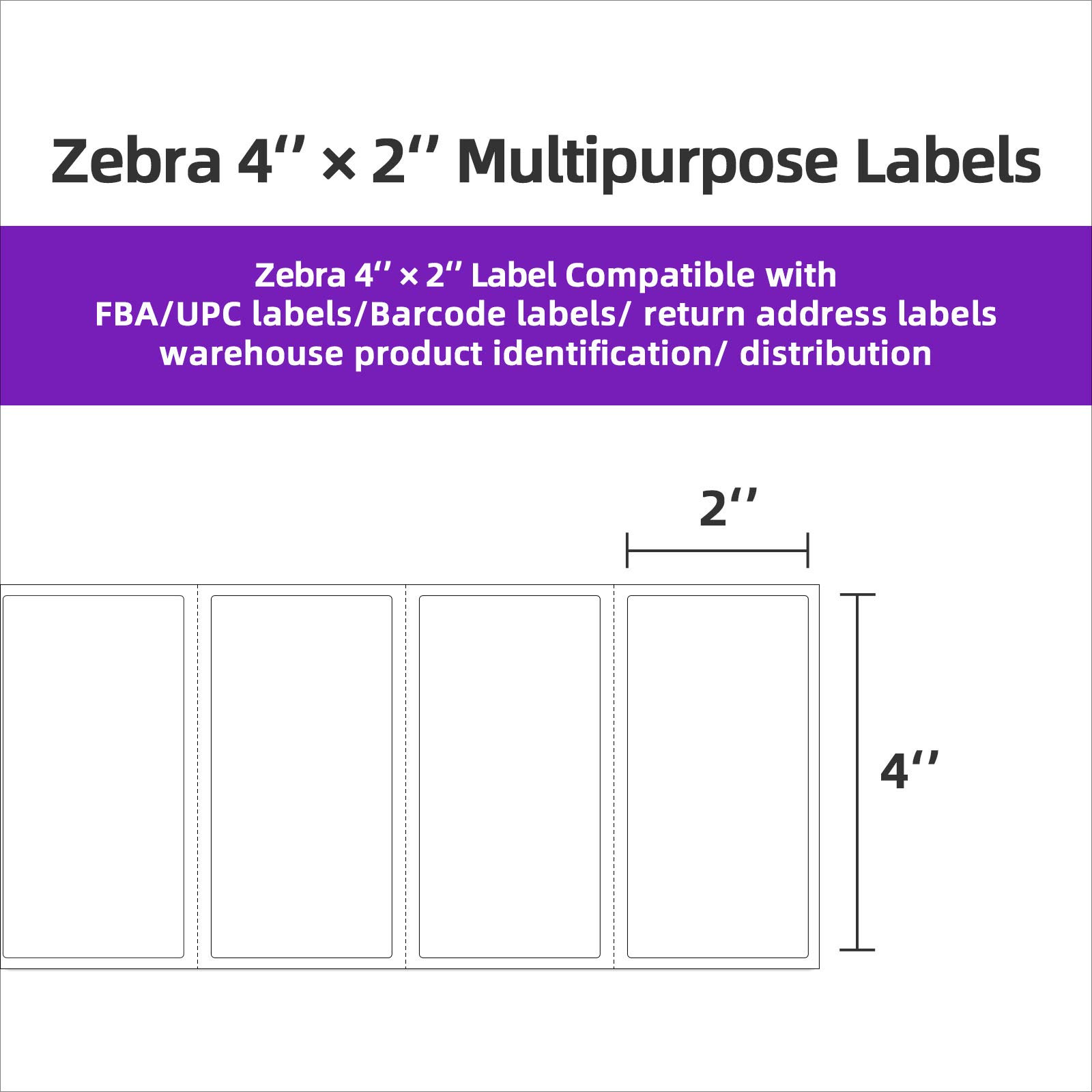 AveneMark 12 Rolls 4" x 2" Direct Thermal Labels for Barcodes Postage Address Shipping Labels Compatible with Rollo & Zebra Desktop Printers Adhesive - 750 Labels/Roll