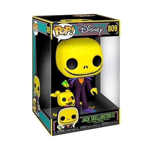 Funko Pop! Jumbo: The Nightmare Before Christmas - Jack and Zero (Blacklight), Multicolor, 10 inches, 63965