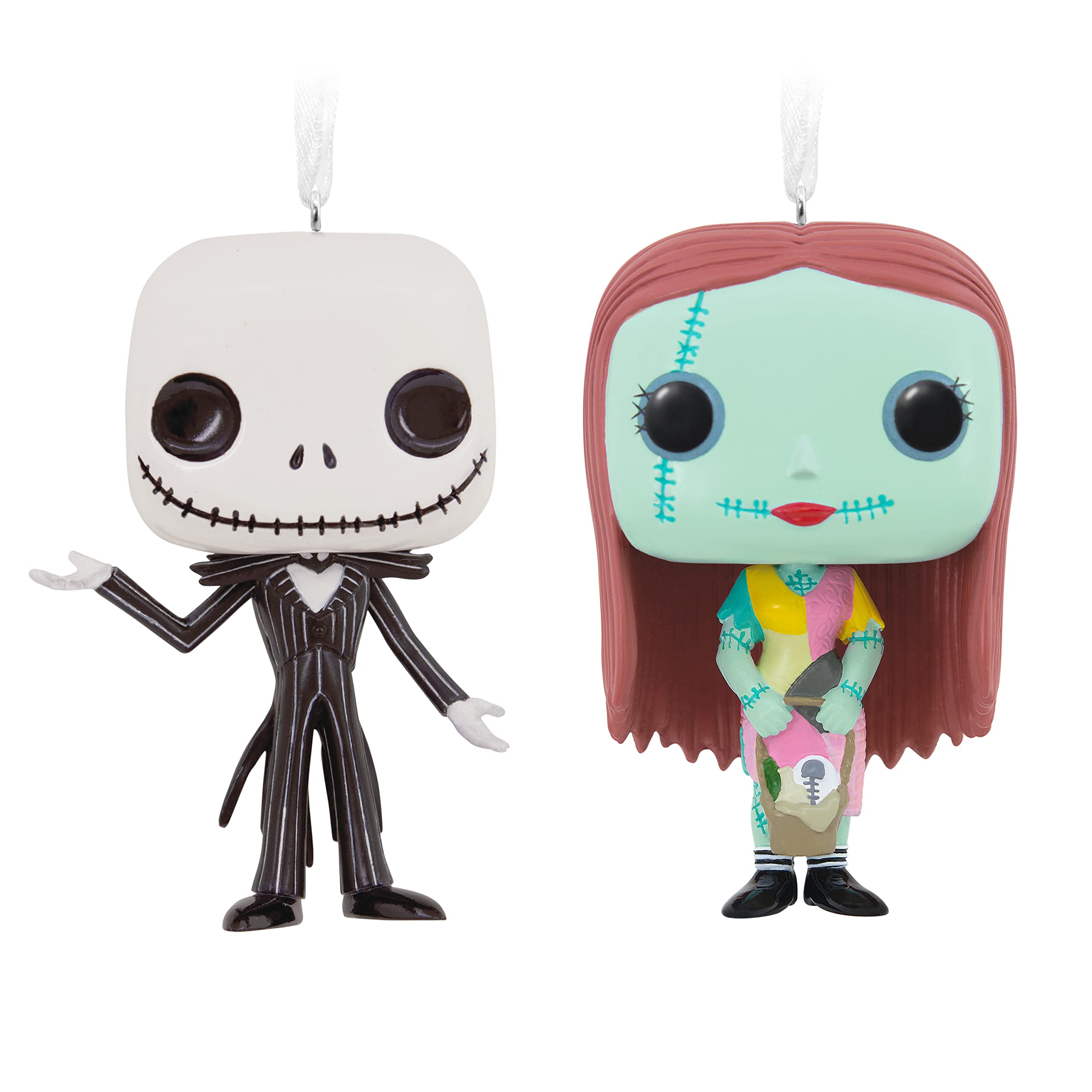 Hallmark Disney Tim Burton's The Nightmare Before Christmas Jack Skellington and Sally Funko POP!s Resin Christmas Ornaments, Set of 2