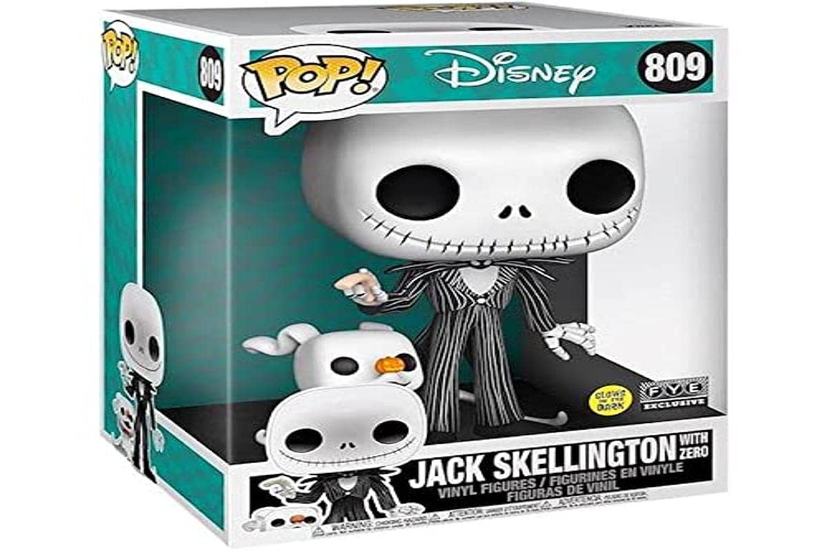POP! The Nightmare Before Christmas - Jack Skellington with Zero Glow in The Dark 10" Super Sized