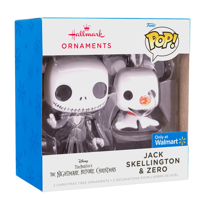 Funko POP! Disney Tim Burton's The Nightmare Before Christmas Ornaments, Jack Skellington and Zero (Set of 2) Walmart Exclusive