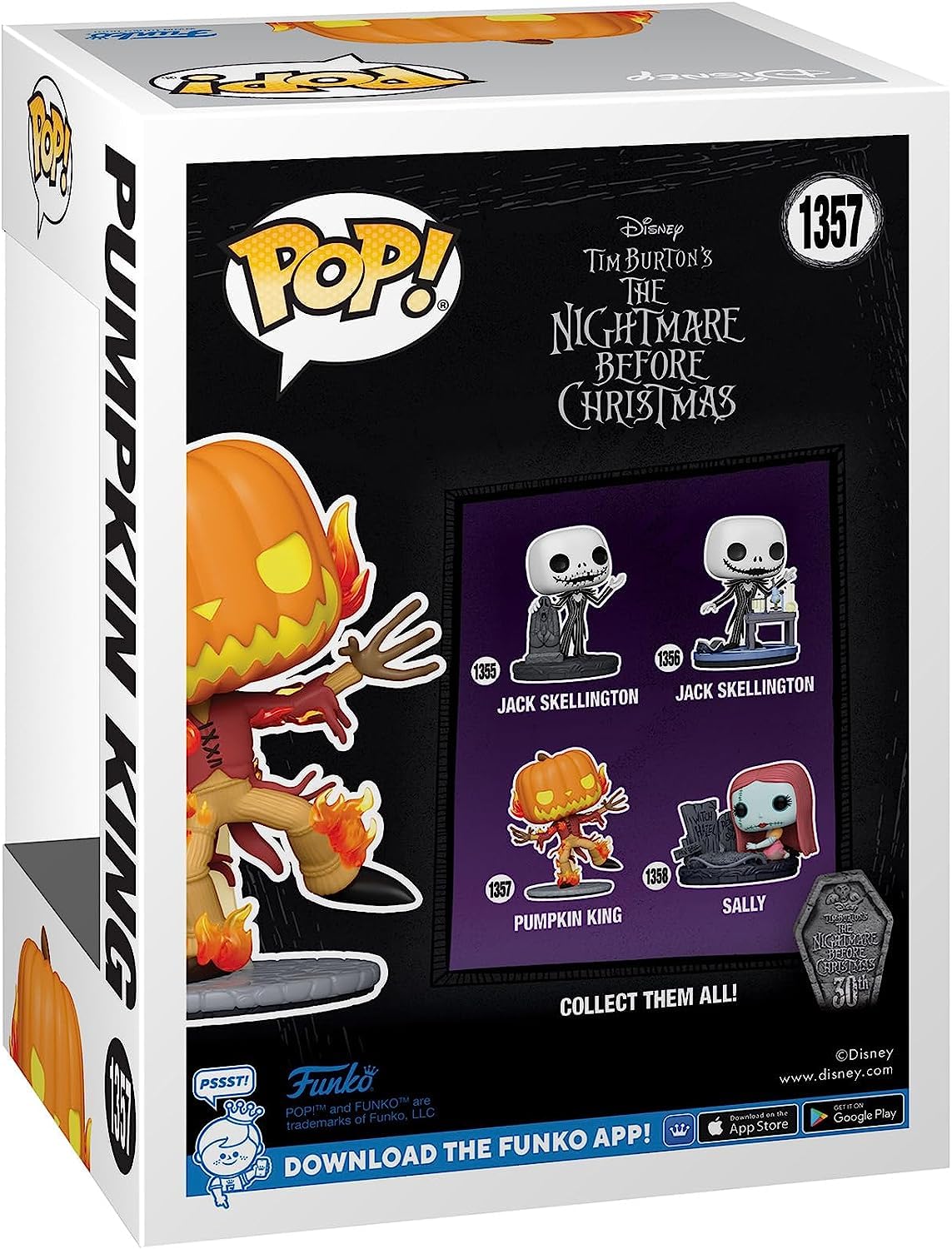 POP Disney: The Nightmare Before Christmas 30th Anniversary - Pumpkin King Funko Vinyl Figure (Bundled with Compatible Box Protector Case) Multicolored 3.75 inches