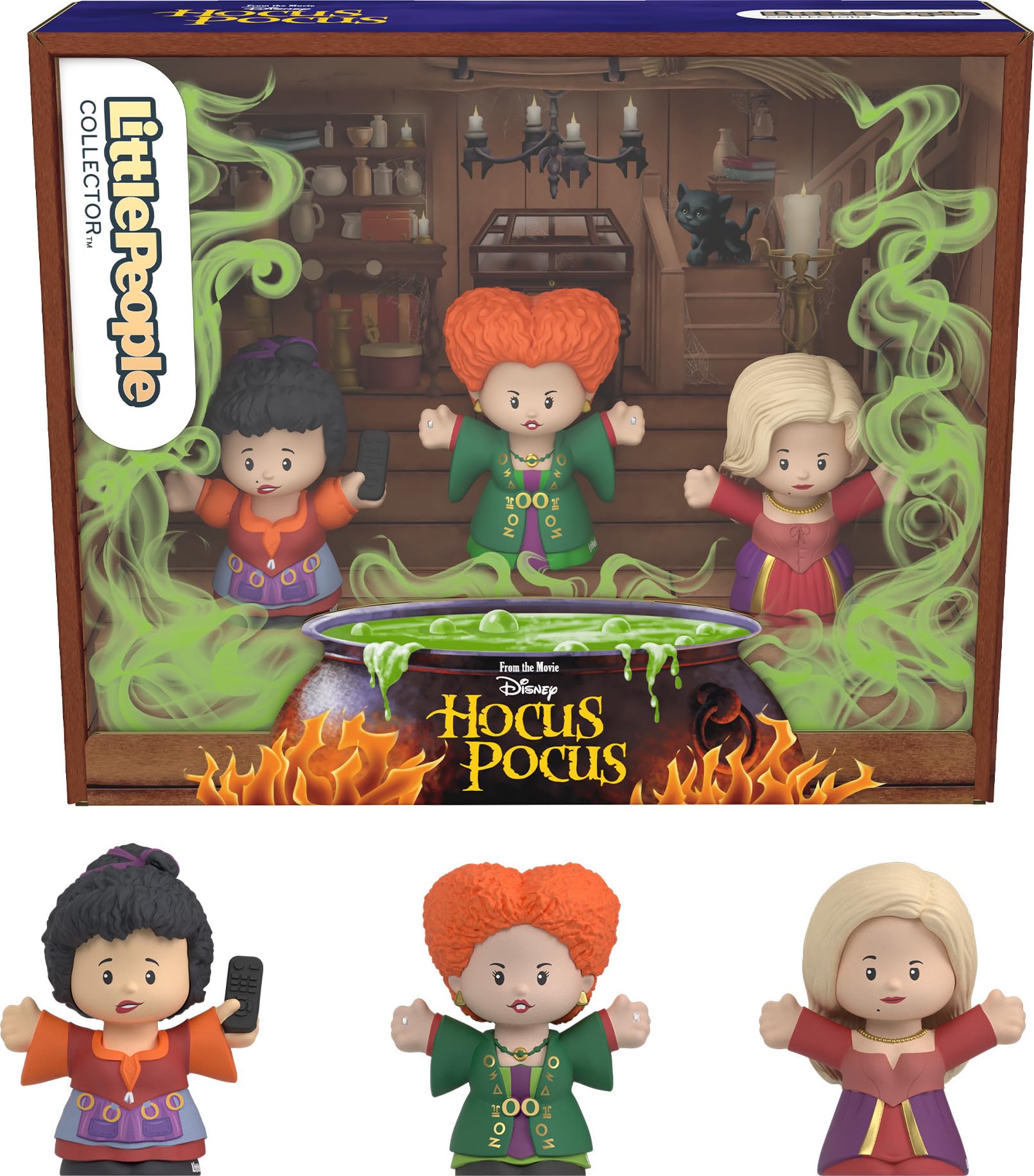 ​Little People Collector Disney Hocus Pocus Figure Set with Winifred Sarah and Mary Sanderson in a Display Gift Box for Fans