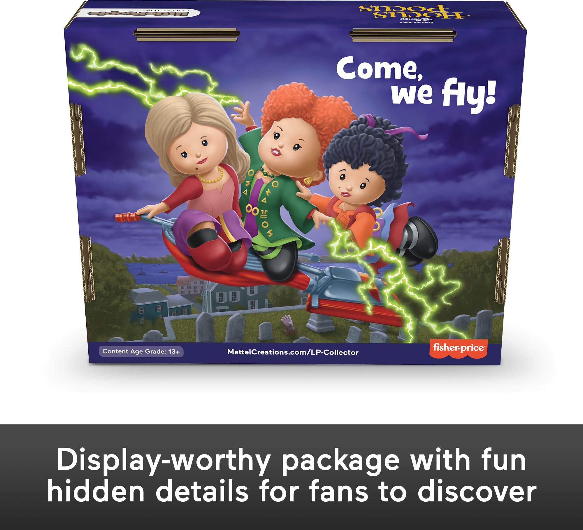 ​Little People Collector Disney Hocus Pocus Figure Set with Winifred Sarah and Mary Sanderson in a Display Gift Box for Fans