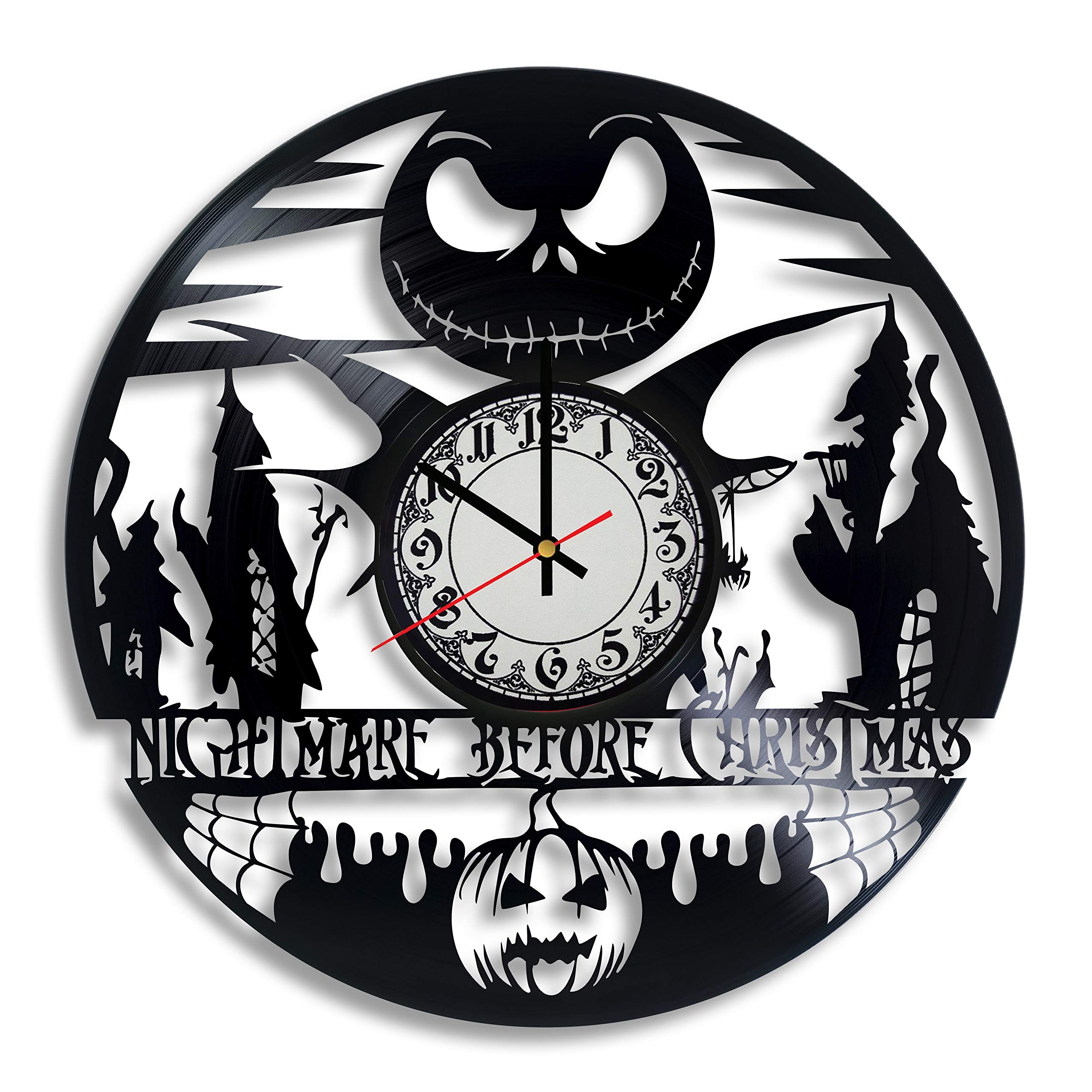 Lepri4ok Jack Skellington Mask Kids Vinyl Wall Clock, Nightmare Before Christmas mask, Skeleton Love, Jack Skellington Kids, Jack and Sally Birthday