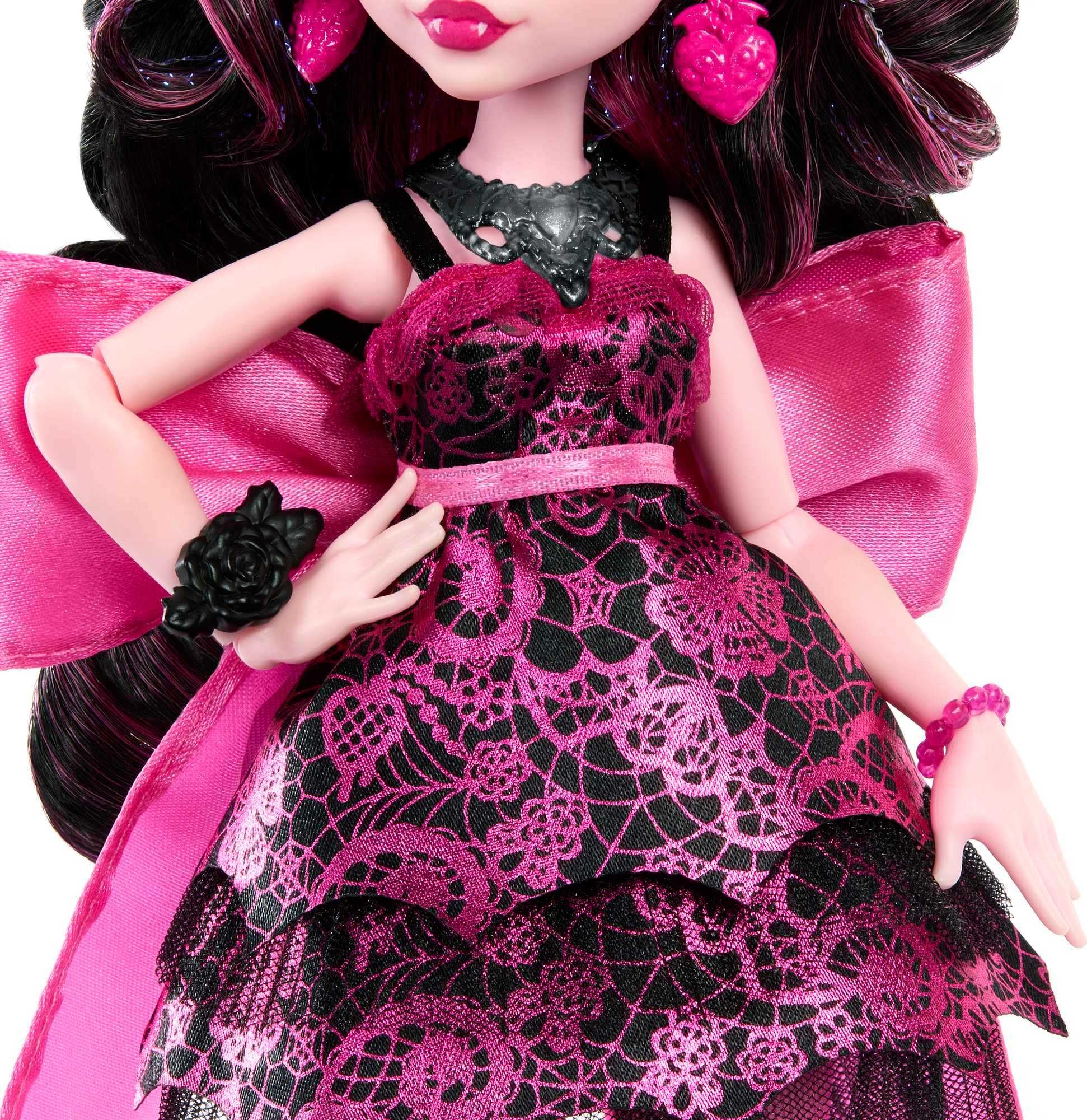 Monster High Monster Ball Doll, Draculaura in Party Dress with Themed Accessories Including Chocolate Fountain